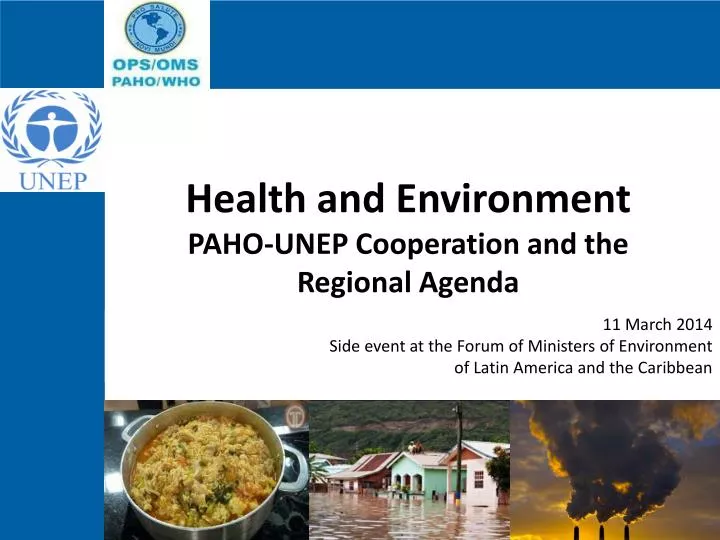 health and environment paho unep cooperation and the regional agenda