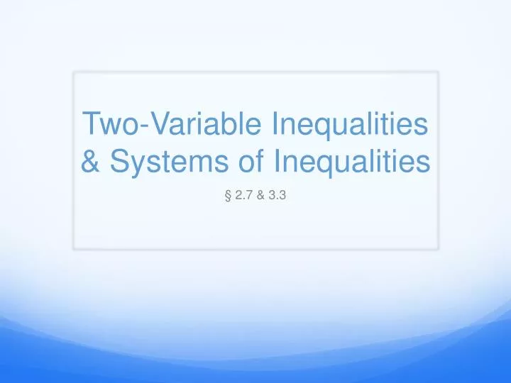 two variable inequalities systems of inequalities