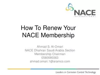 How To Renew Your NACE Membership