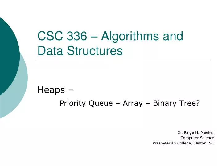 csc 336 algorithms and data structures