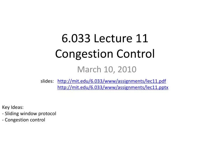6 033 lecture 11 congestion control