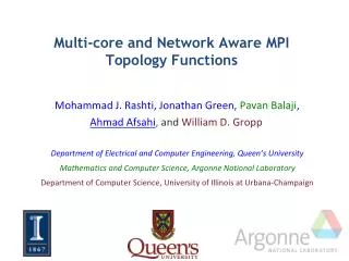 Multi-core and Network Aware MPI Topology Functions