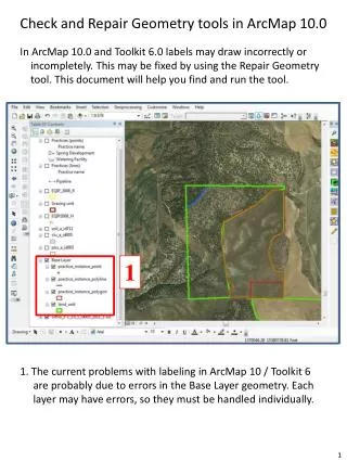 Check and Repair Geometry tools in ArcMap 10.0