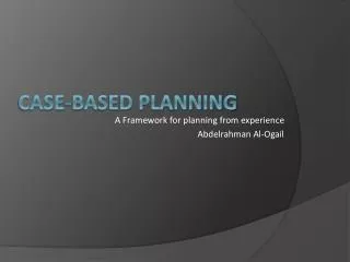 Case-Based Planning