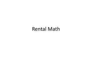 rental math