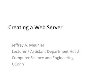 Creating a Web Server