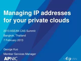 Managing IP addresses for your private clouds