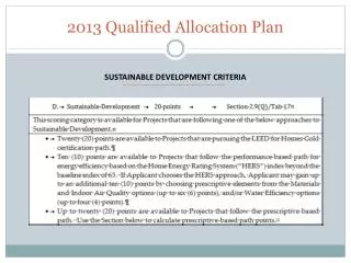 2013 Qualified Allocation Plan