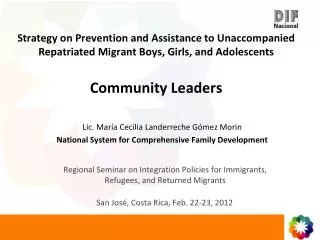 Regional Seminar on Integration Policies for Immigrants, Refugees, and Returned Migrants