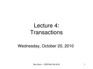 Lecture 4: Transactions