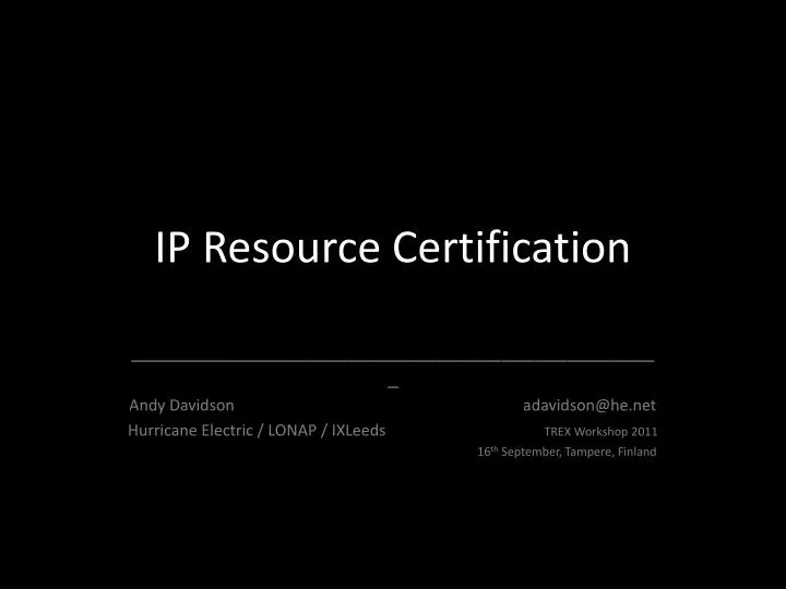 ip resource certification