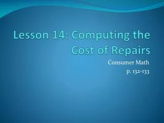 lesson 14 computing the cost of repairs