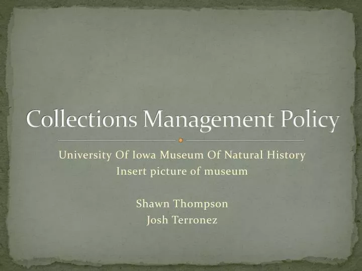 collections management policy