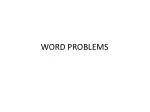 WORD PROBLEMS - slide 1