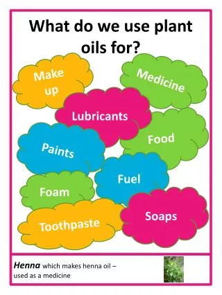 What do we use plant oils for?