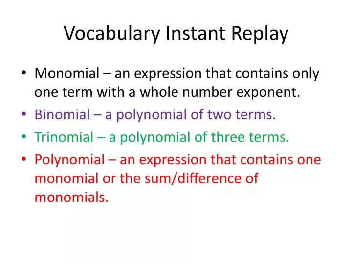 vocabulary instant replay