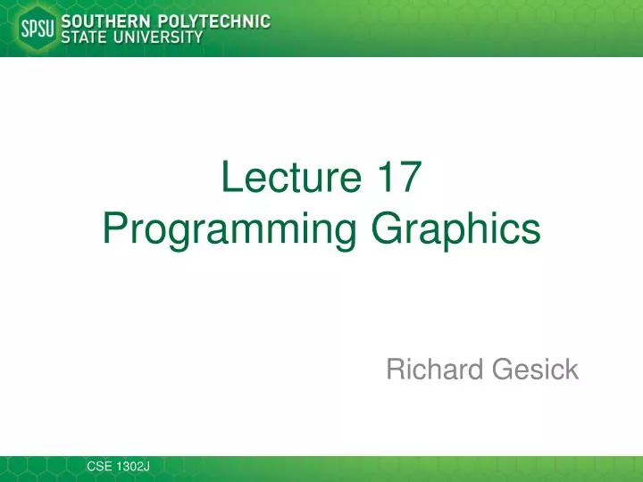 lecture 17 programming graphics