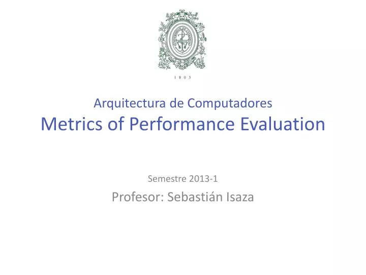 arquitectura de computadores metrics of performance evaluation