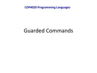 Guarded Commands