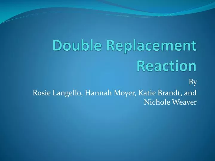double replacement reaction