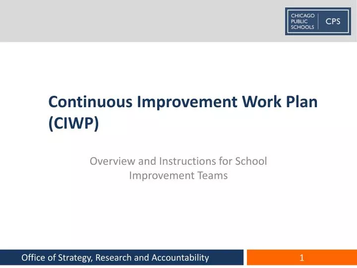 continuous improvement work plan ciwp