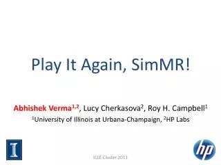 Play It Again, SimMR!