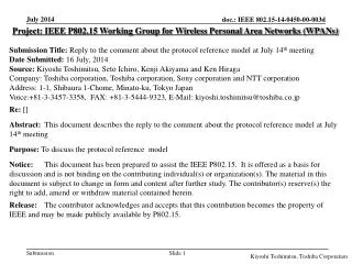 Project: IEEE P802.15 Working Group for Wireless Personal Area Networks (WPANs)