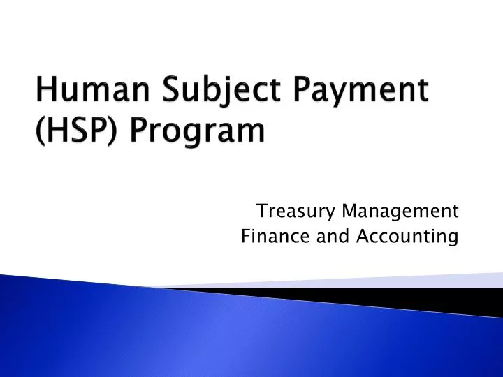human subject payment hsp program