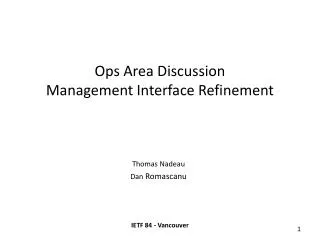 Ops Area Discussion Management Interface Refinement