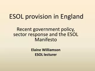 ESOL provision in England