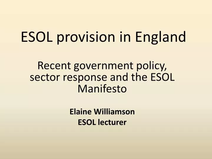 esol provision in england