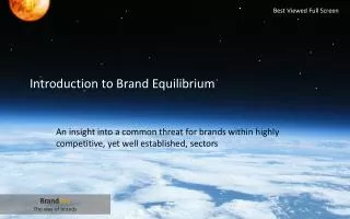 Introduction to Brand Equilibrium