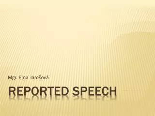 Reported speech