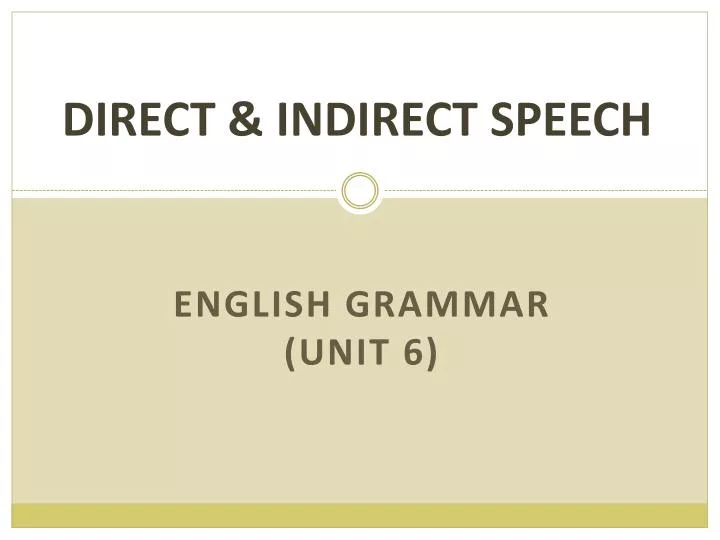 direct indirect speech