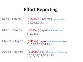effort reporting