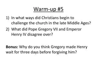 warm up 5
