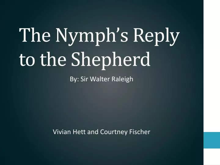 the nymph s reply to the shepherd
