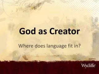 God as Creator
