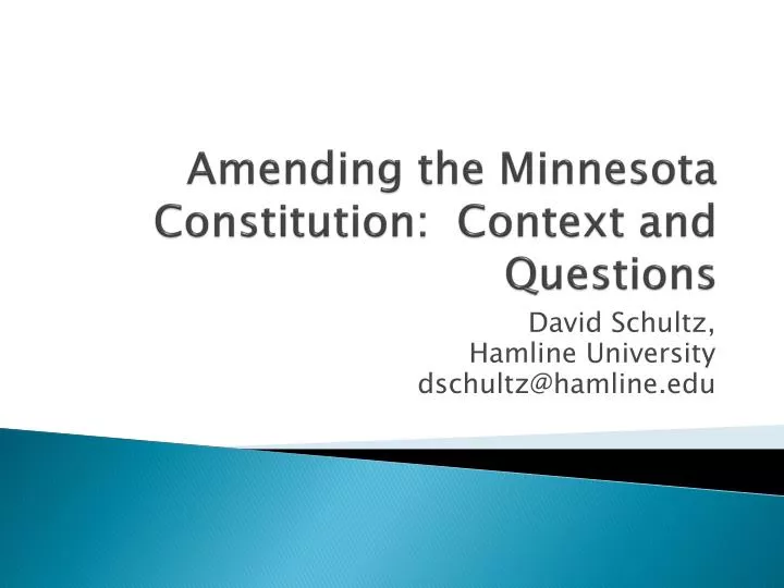 amending the minnesota constitution context and questions