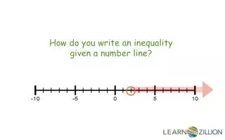 How do you write an inequality given a number line ?