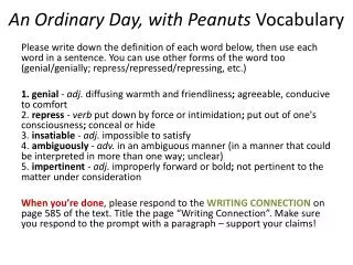 An Ordinary Day, with Peanuts Vocabulary