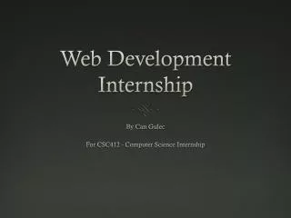 Web Development Internship