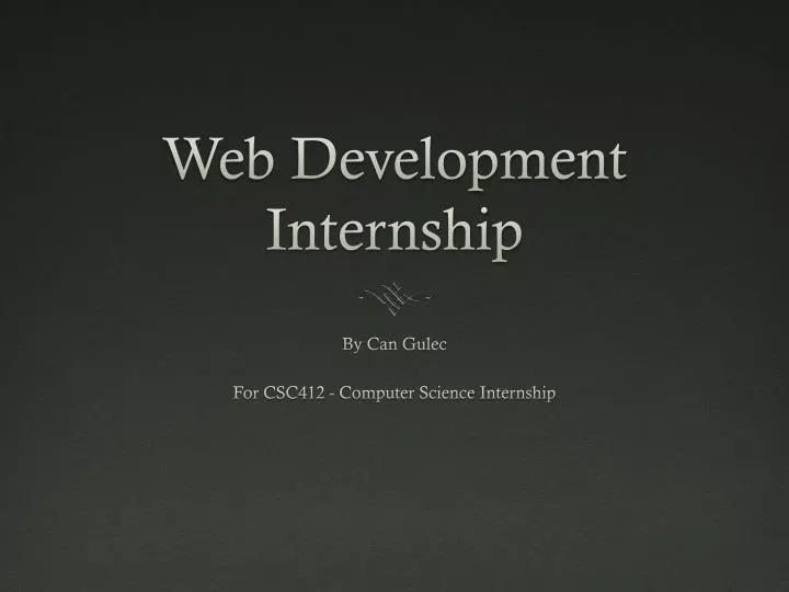 web development internship