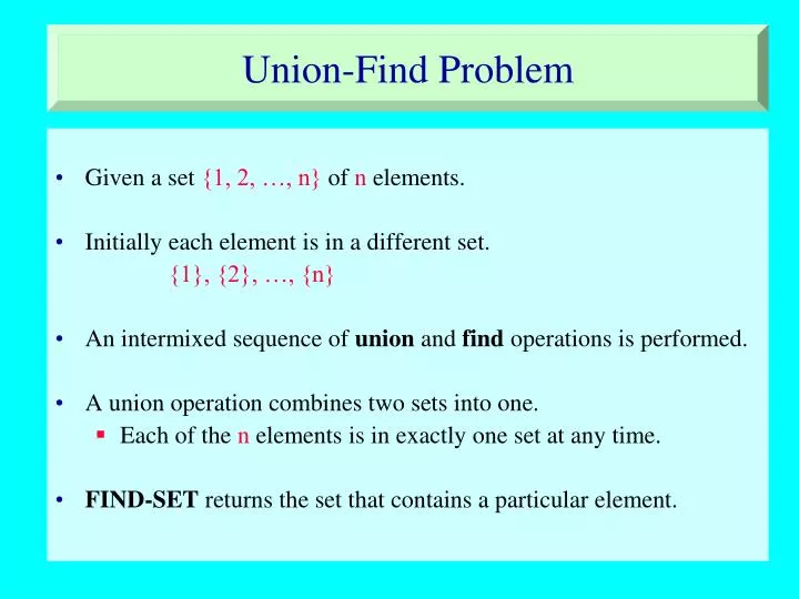 union find problem