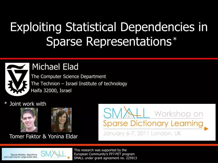 exploiting statistical dependencies in sparse representations