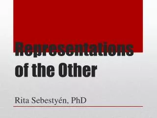 Representations of the Other