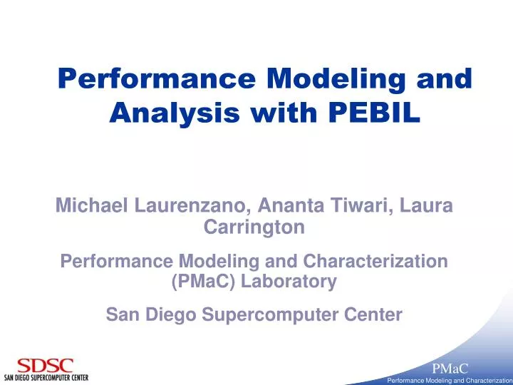 performance modeling and analysis with pebil