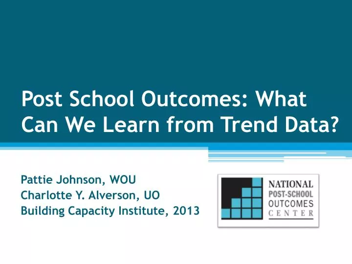 post school outcomes what can we learn from trend data