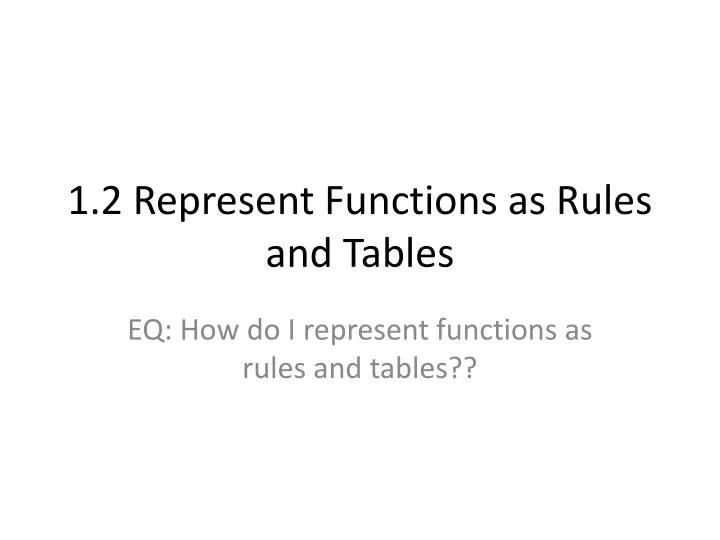 1 2 represent functions as rules and tables