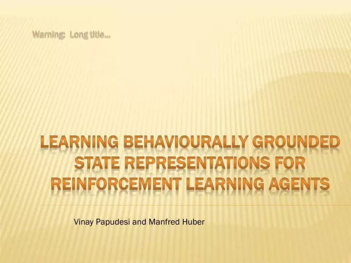 learning behaviourally grounded state representations for reinforcement learning agents
